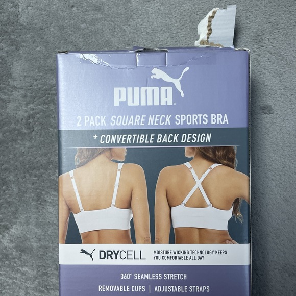 Puma Women's M Seamless Sports Bra White Lycra H0545 - Picture 4 of 5